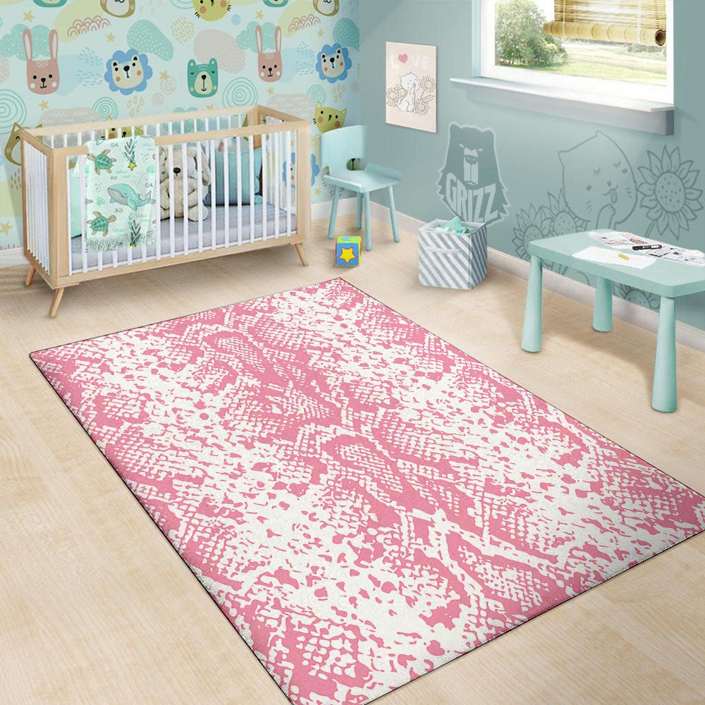 Python Snakeskin Pink Print Floor Mat-grizzshop