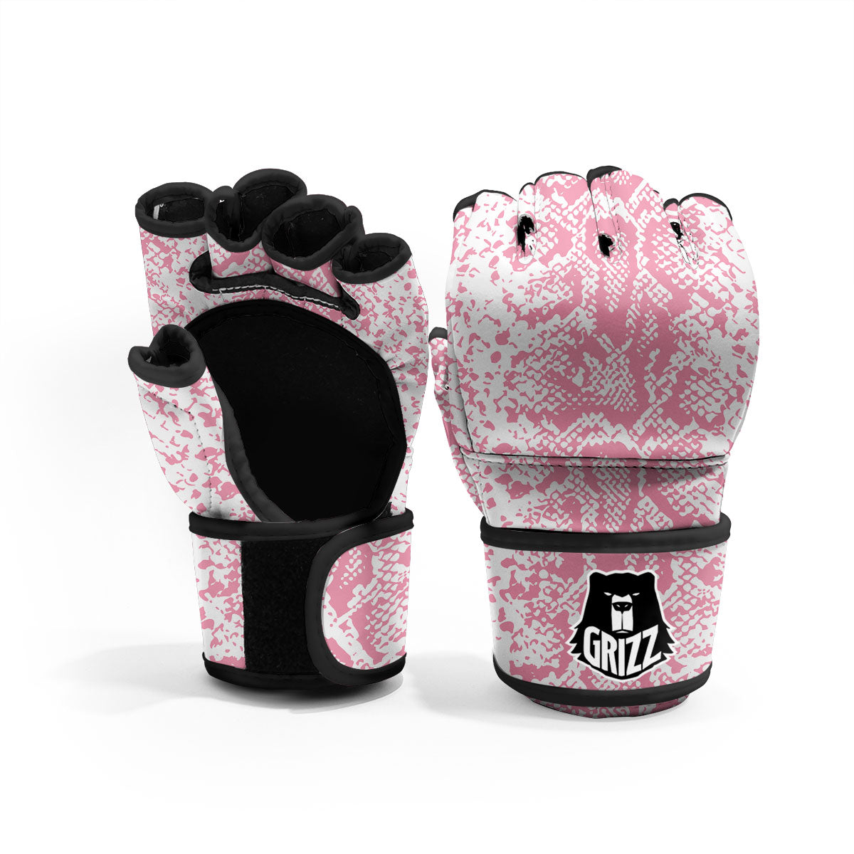 Python Snakeskin Pink Print MMA Gloves-grizzshop