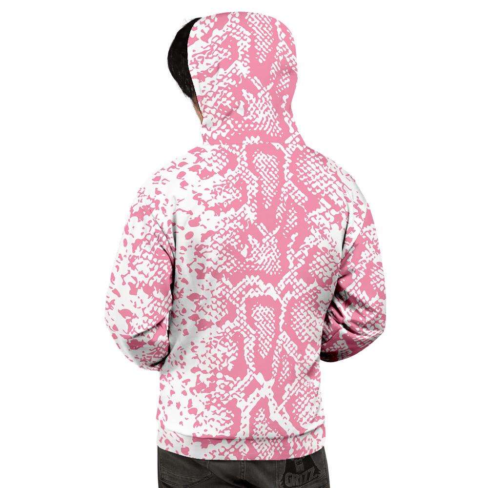 Python Snakeskin Pink Print Men's Hoodie-grizzshop