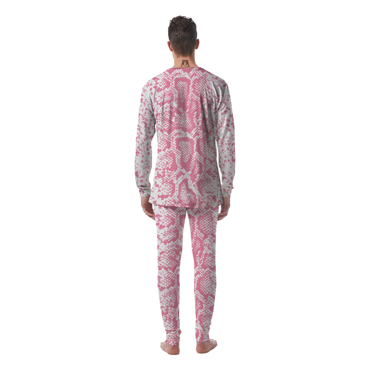 Python Snakeskin Pink Print Men's Pajamas-grizzshop