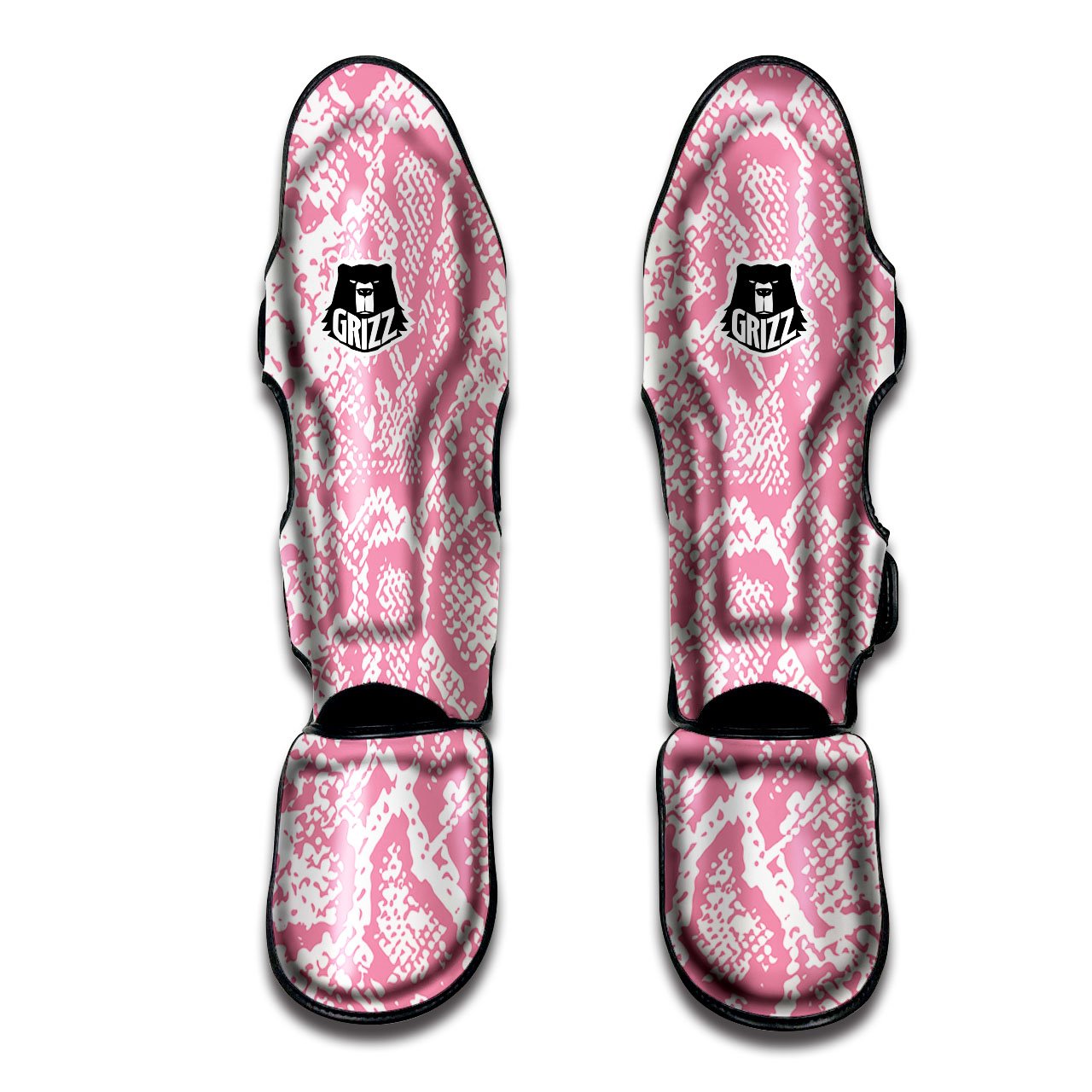 Python Snakeskin Pink Print Muay Thai Shin Guards-grizzshop