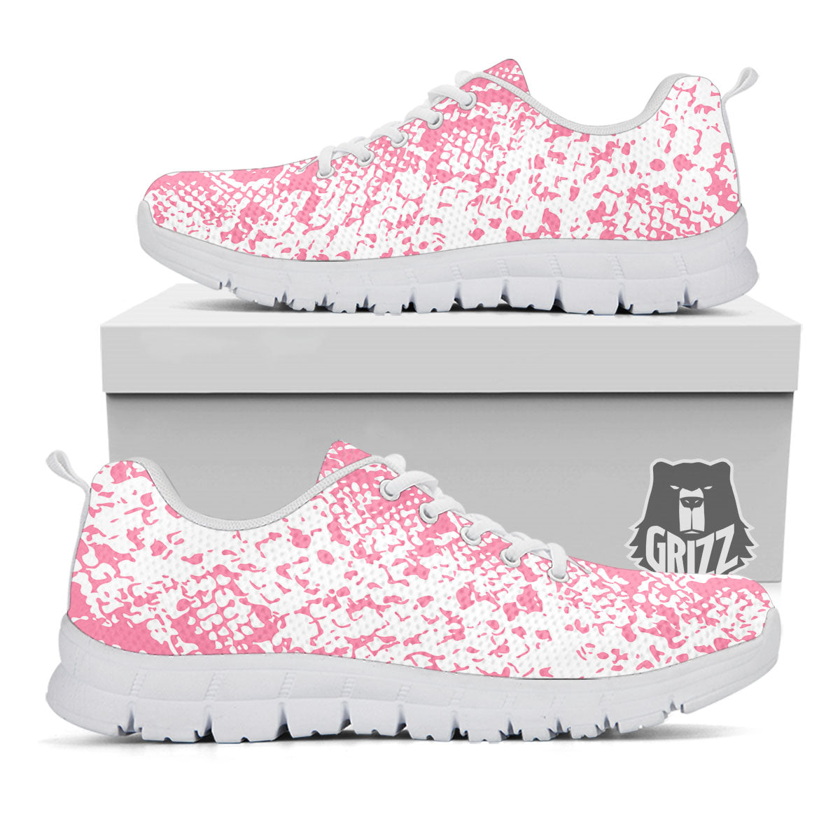 Python Snakeskin Pink Print White Sneaker-grizzshop
