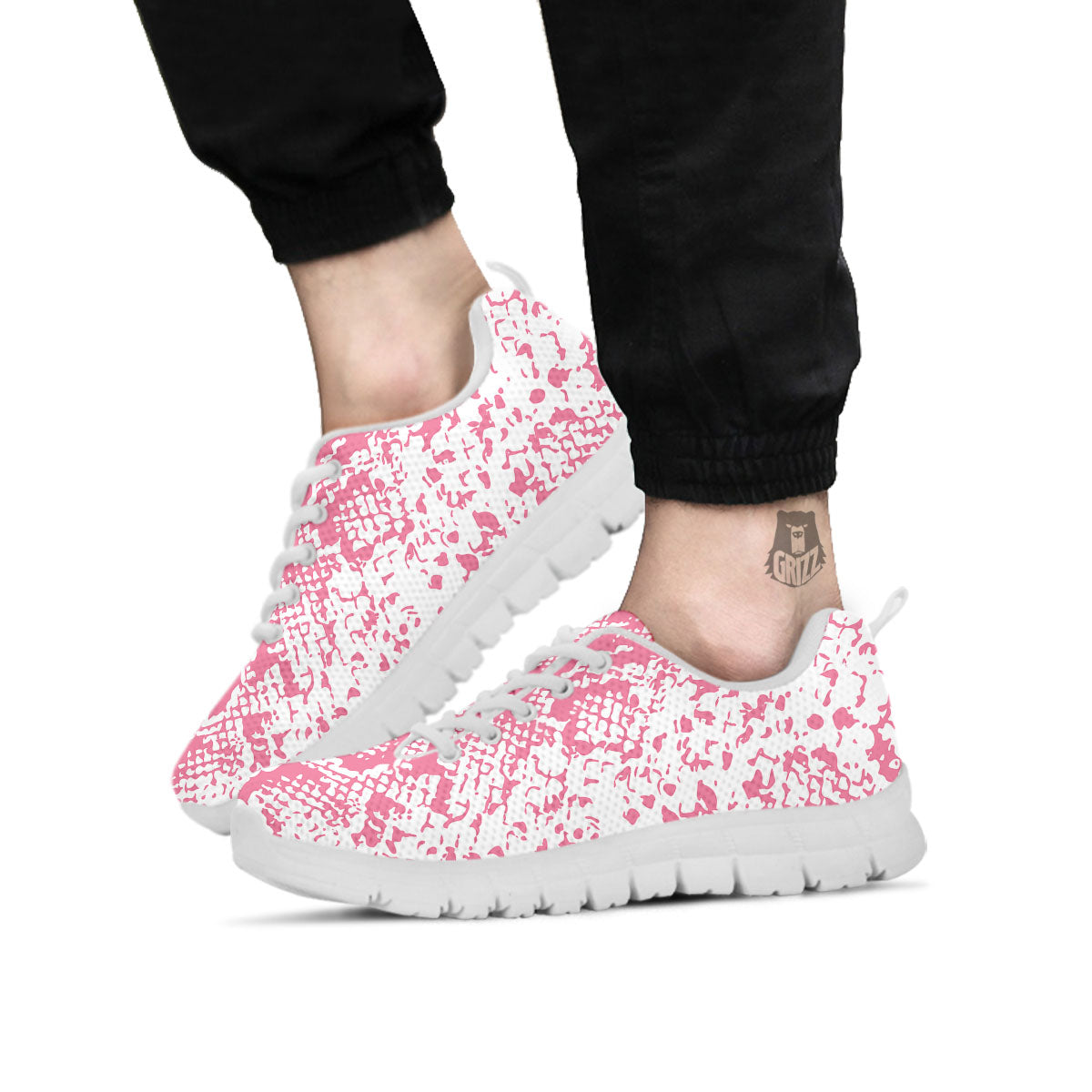 Python Snakeskin Pink Print White Sneaker-grizzshop