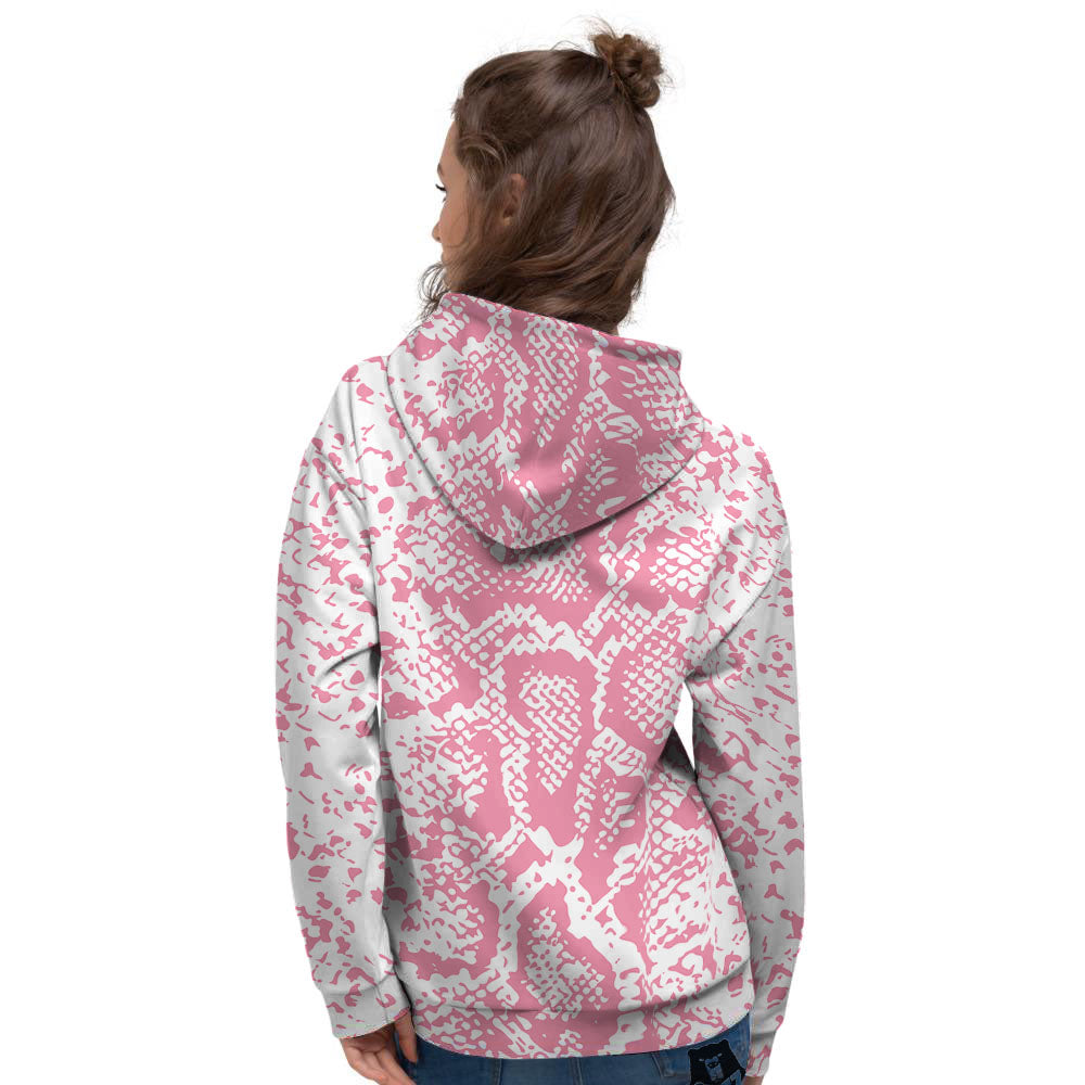 Python Snakeskin Pink Print Women's Hoodie-grizzshop