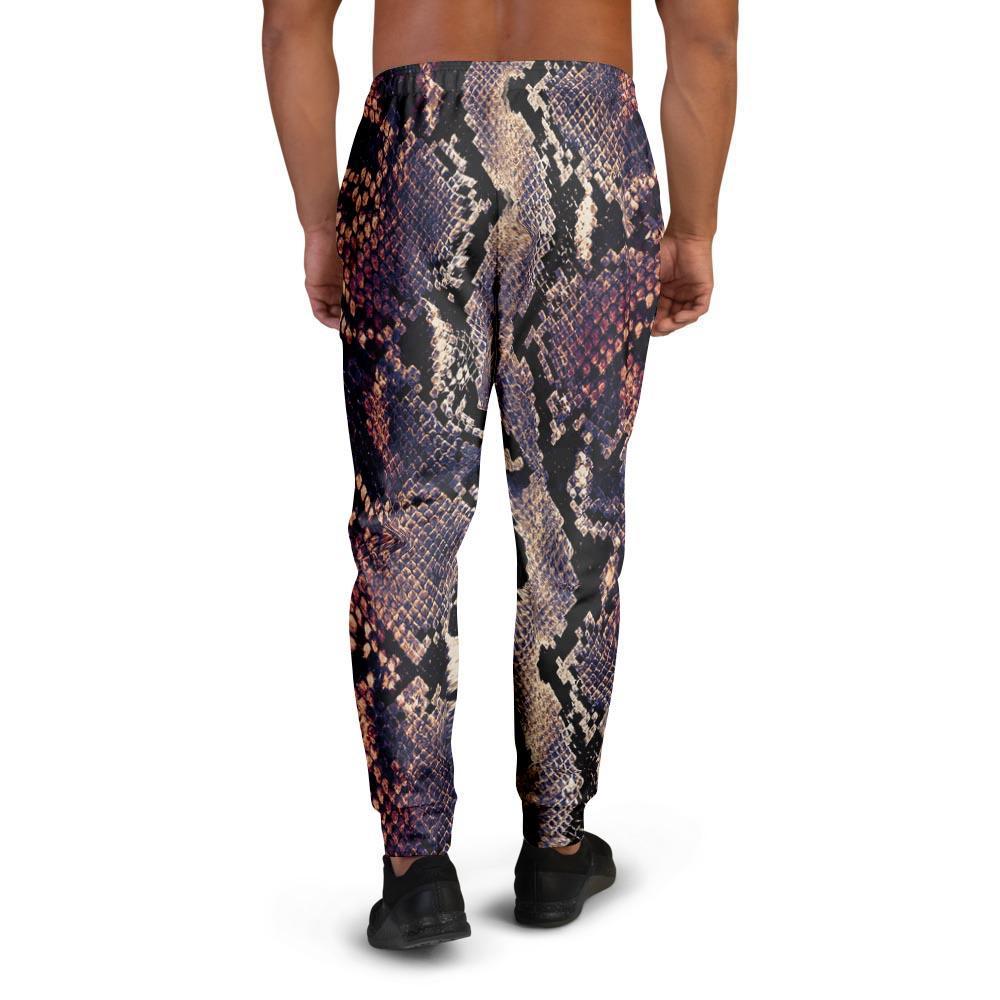 Python Snakeskin Print Men's Joggers-grizzshop