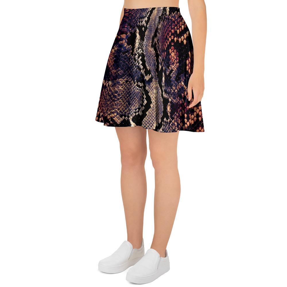Python Snakeskin Print Women's Skirt-grizzshop