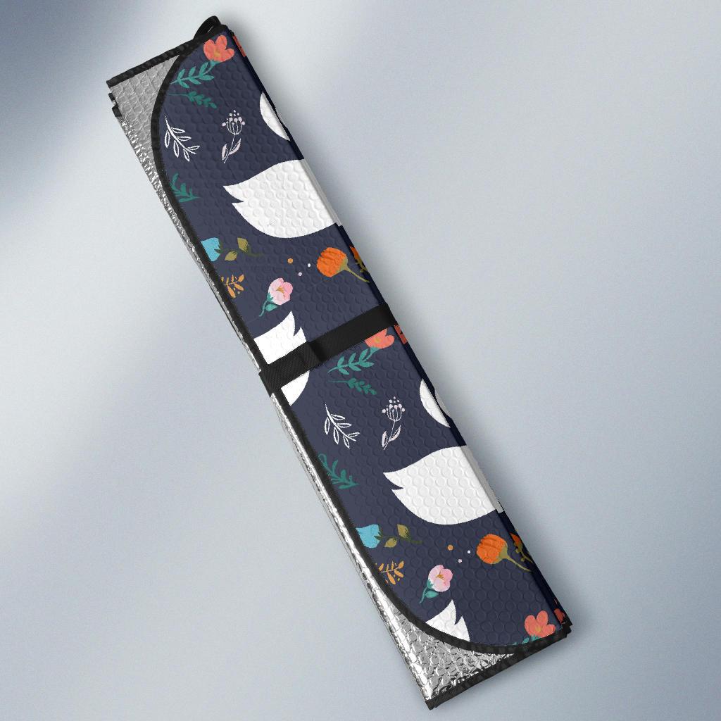 Queen Floral Swan Pattern Print Car Sun Shade-grizzshop