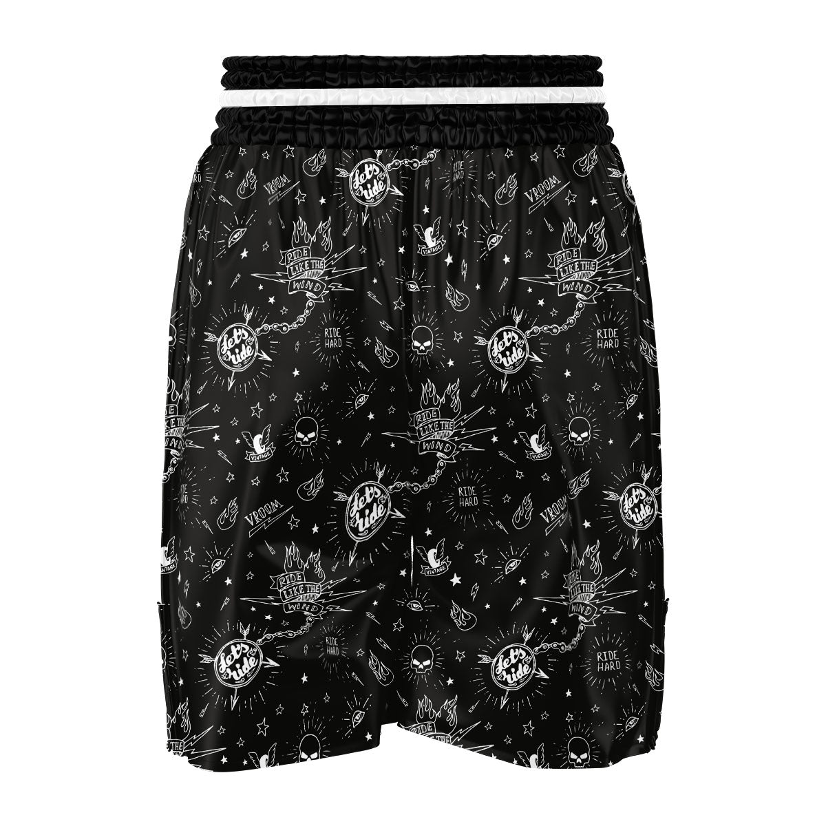 Quote Motorcycle Print Pattern Boxing Shorts-grizzshop