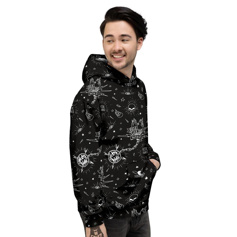 Quote Motorcycle Print Pattern Men's Hoodie-grizzshop
