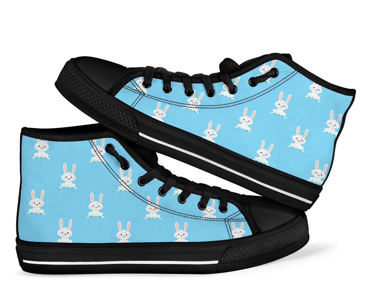 Rabbit Bunny Print Pattern Men Women's High Top Shoes-grizzshop