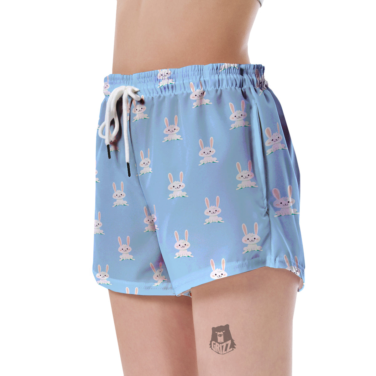 Rabbit Bunny Print Pattern Women's Shorts-grizzshop