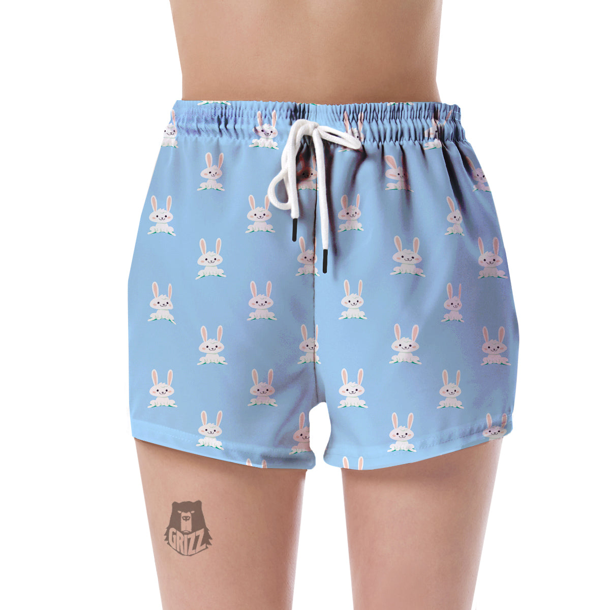 Rabbit Bunny Print Pattern Women's Shorts-grizzshop