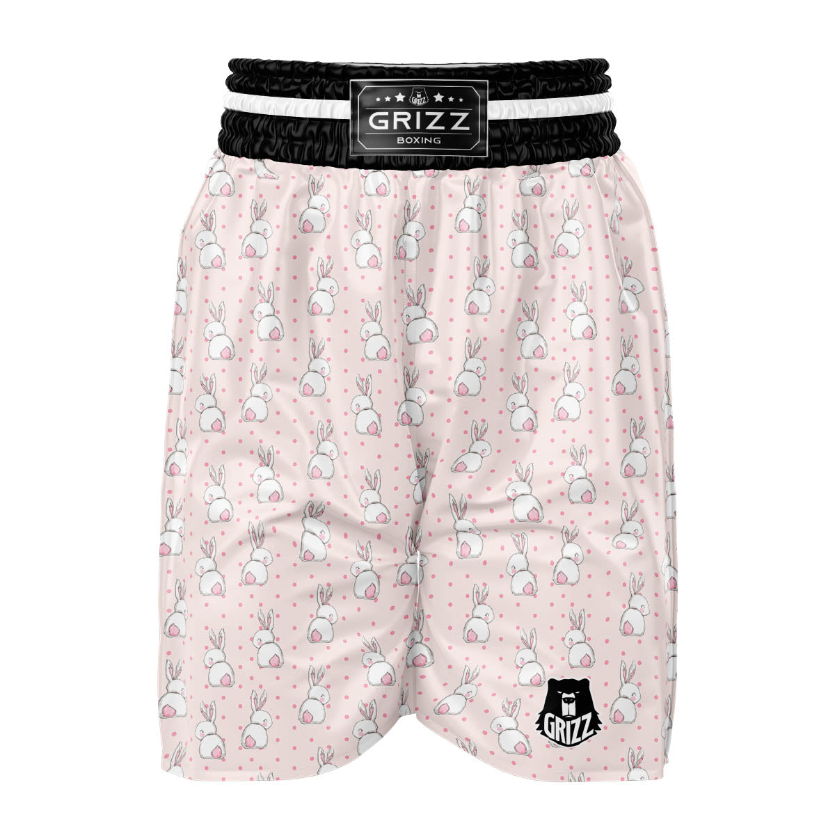 Rabbit Cartoon Print Pattern Boxing Shorts-grizzshop