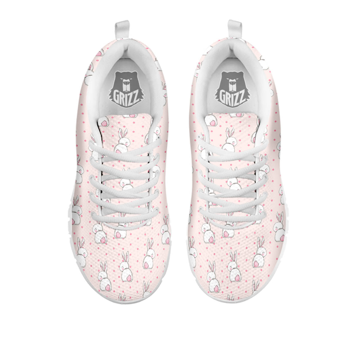 Rabbit Cartoon Print Pattern White Sneaker-grizzshop
