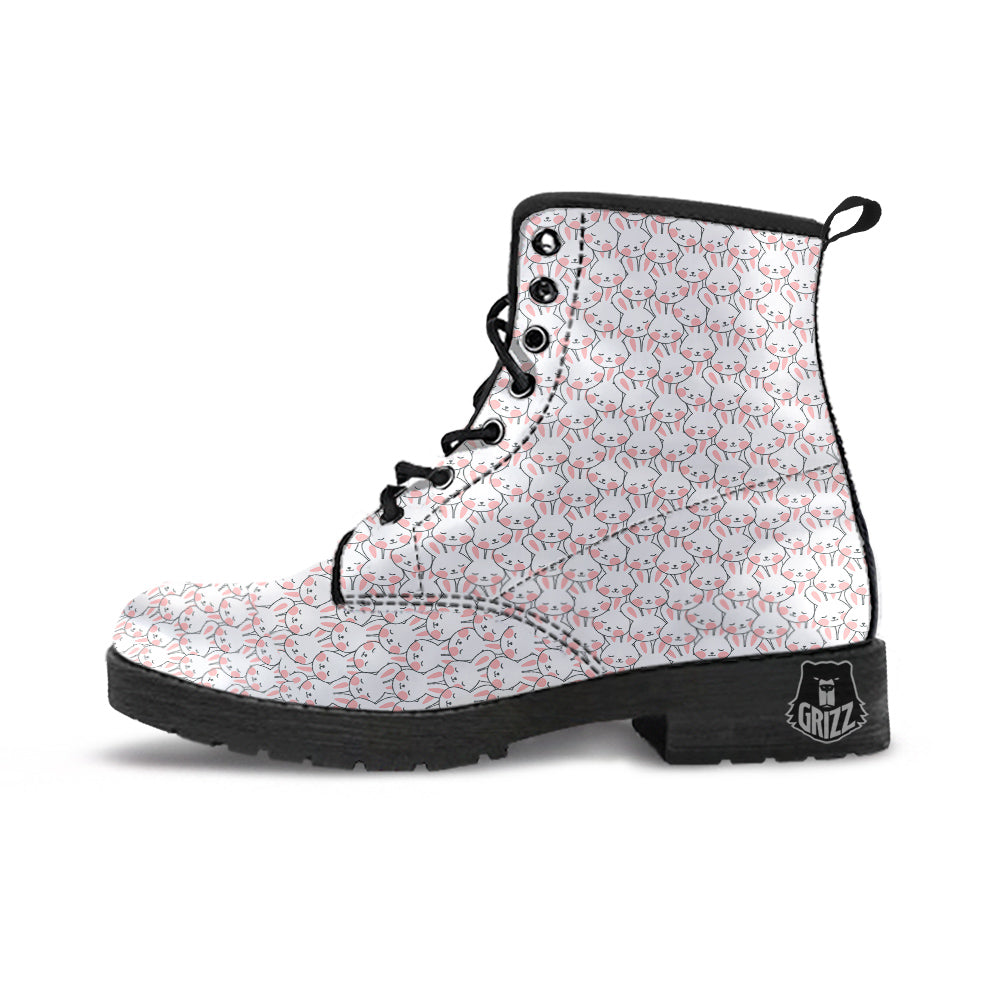 Rabbit Cute Print Pattern Leather Boots-grizzshop
