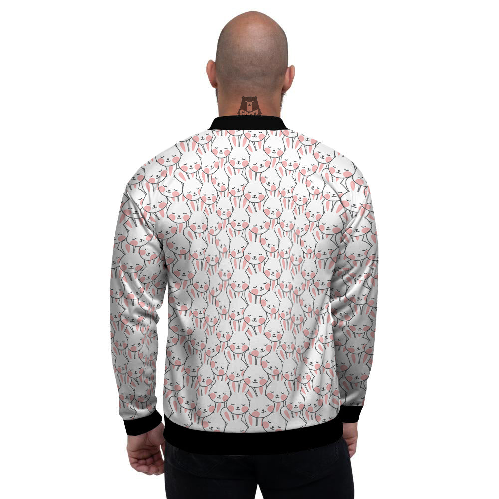 Rabbit Cute Print Pattern Men's Bomber Jacket-grizzshop