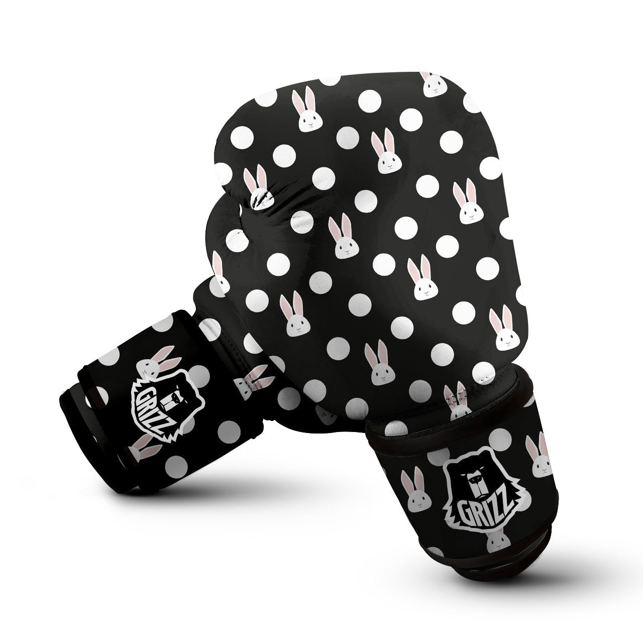 Rabbit Polka Dot Print Pattern Boxing Gloves-grizzshop