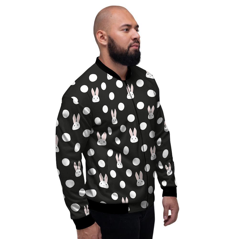 Rabbit Polka Dot Print Pattern Men's Bomber Jacket-grizzshop