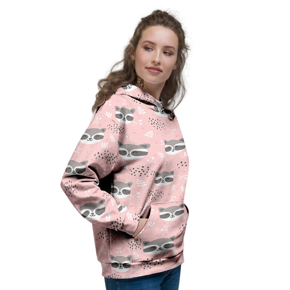Raccoon Cute Print Pattern Women's Hoodie-grizzshop