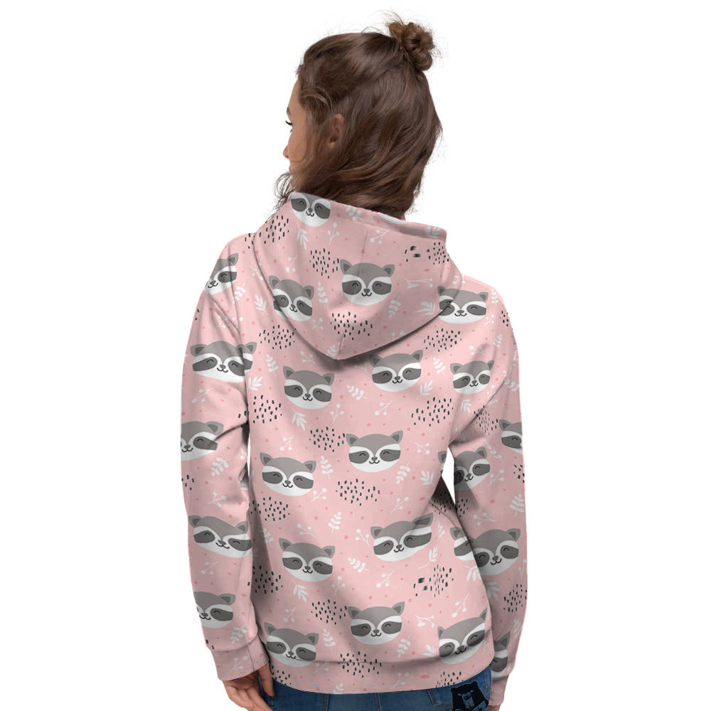 Raccoon Cute Print Pattern Women's Hoodie-grizzshop