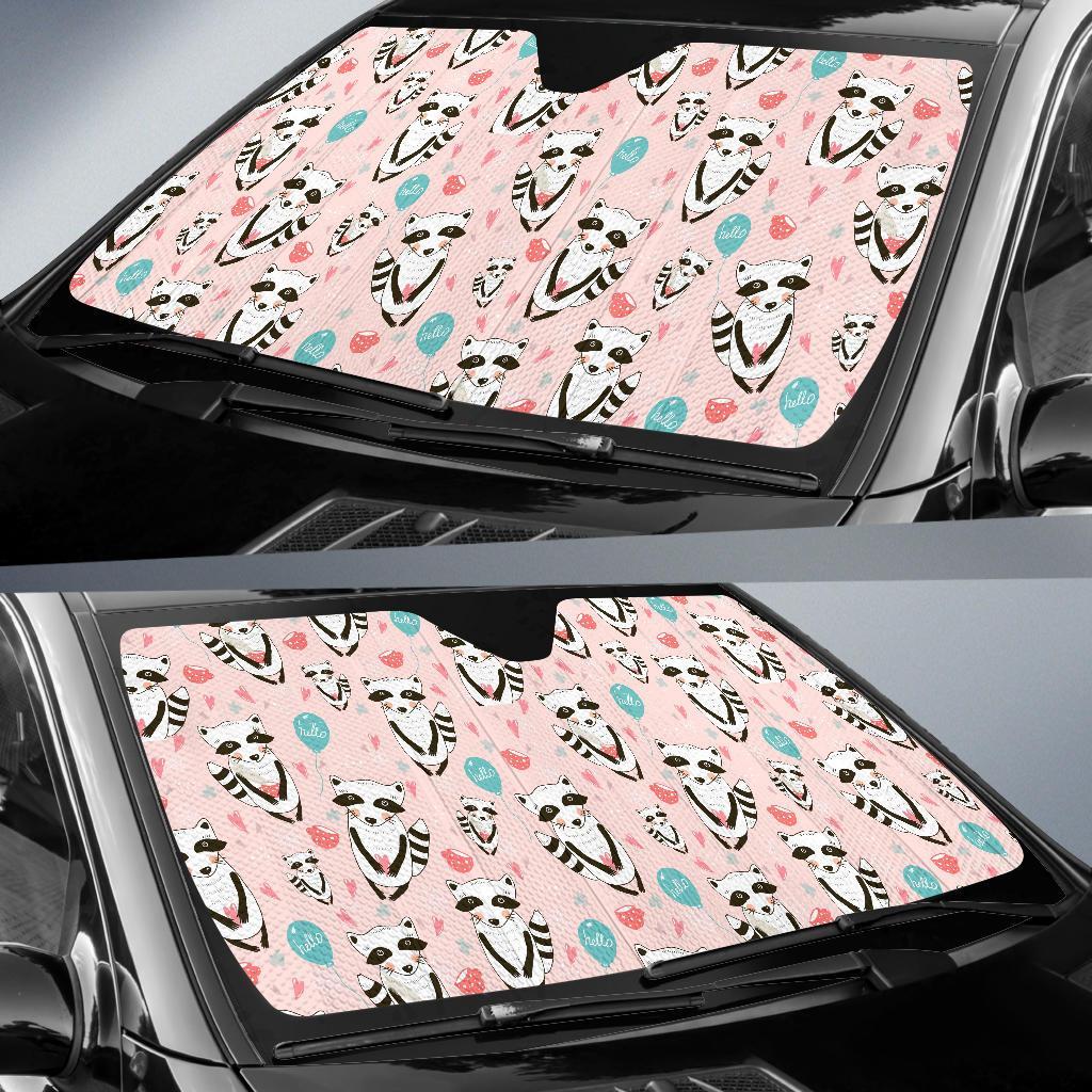 Raccoon Pattern Print Car Sun Shade-grizzshop