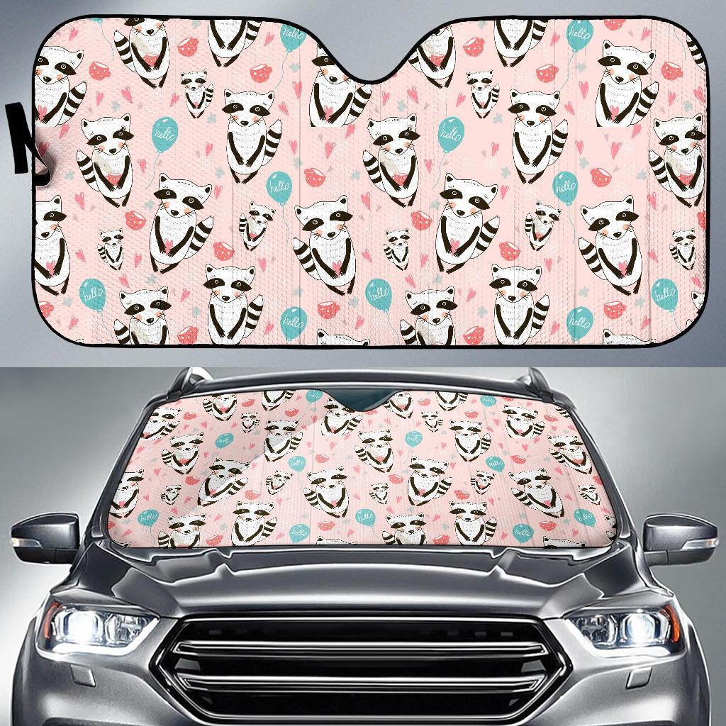 Raccoon Pattern Print Car Sun Shade-grizzshop