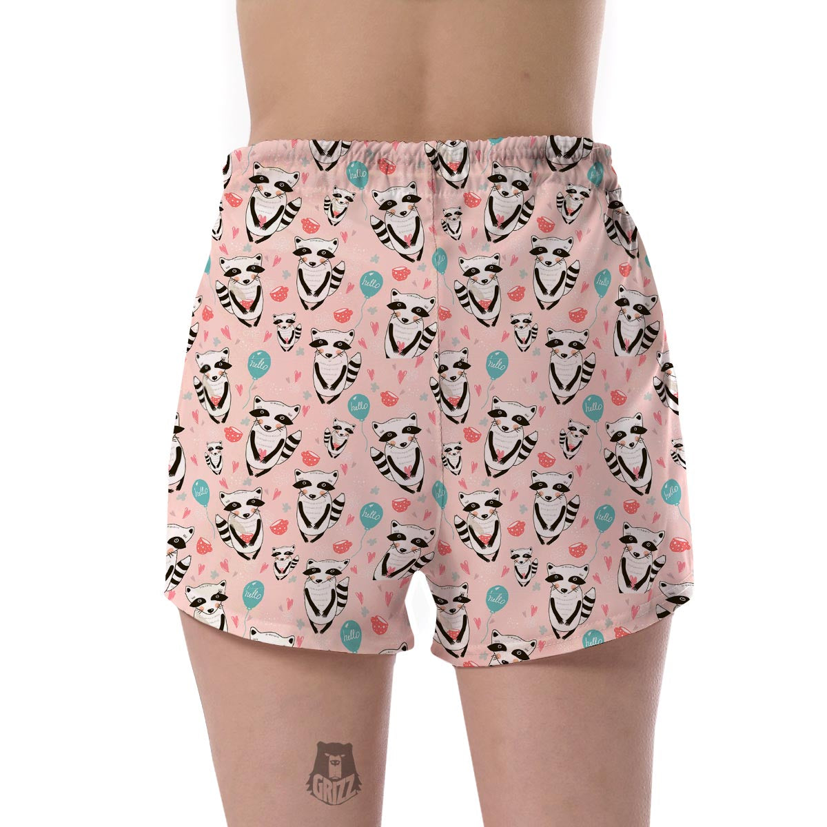 Raccoon Pattern Print Women's Shorts-grizzshop