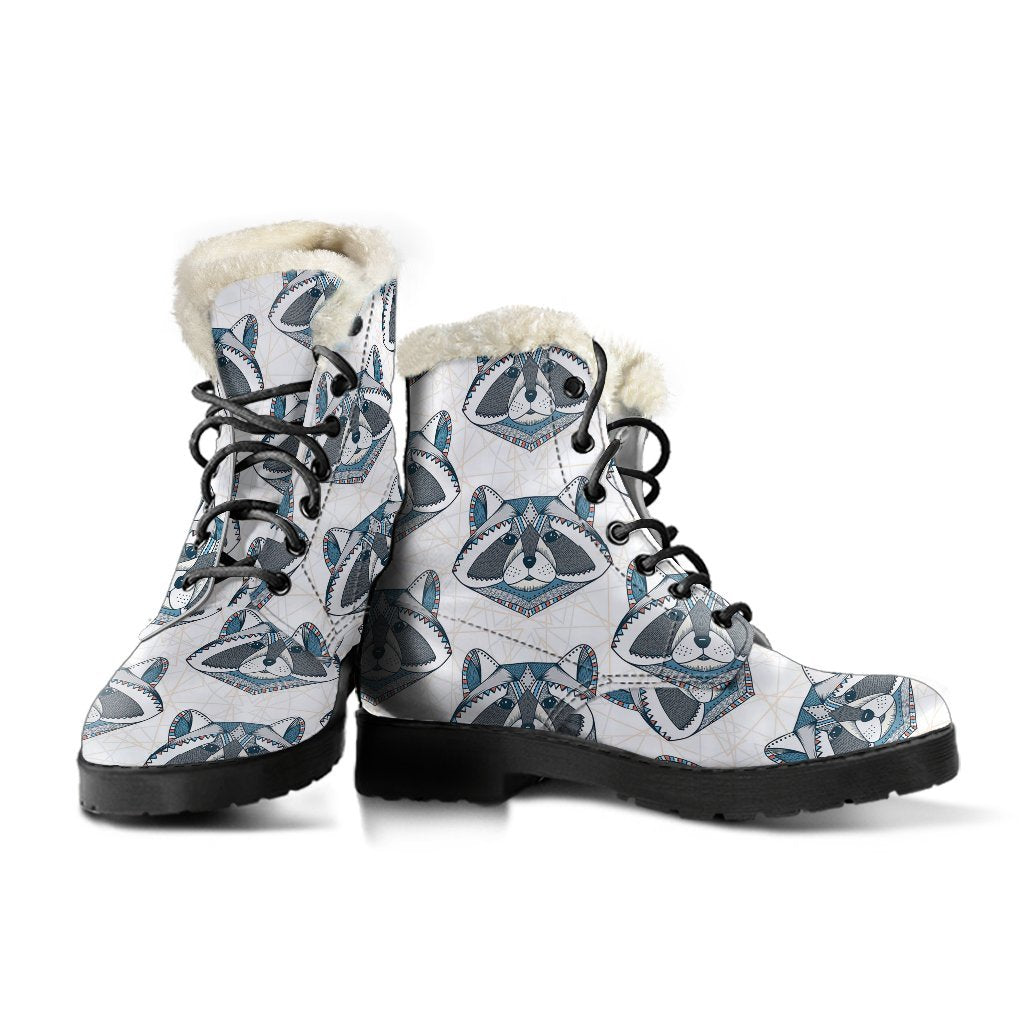 Raccoon Print Pattern Comfy Winter Boots-grizzshop