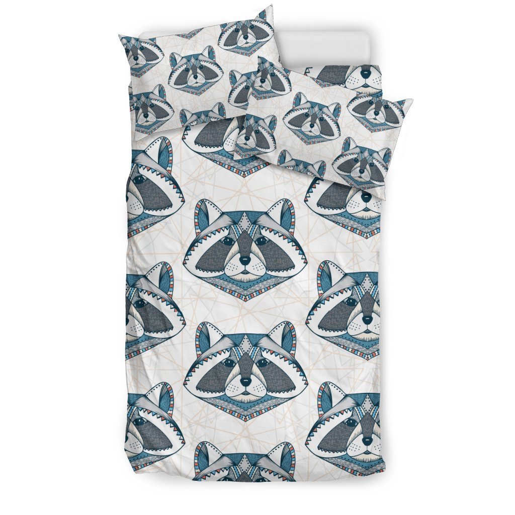 Raccoon Print Pattern Duvet Cover Bedding Set-grizzshop