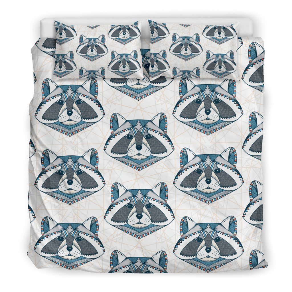 Raccoon Print Pattern Duvet Cover Bedding Set-grizzshop