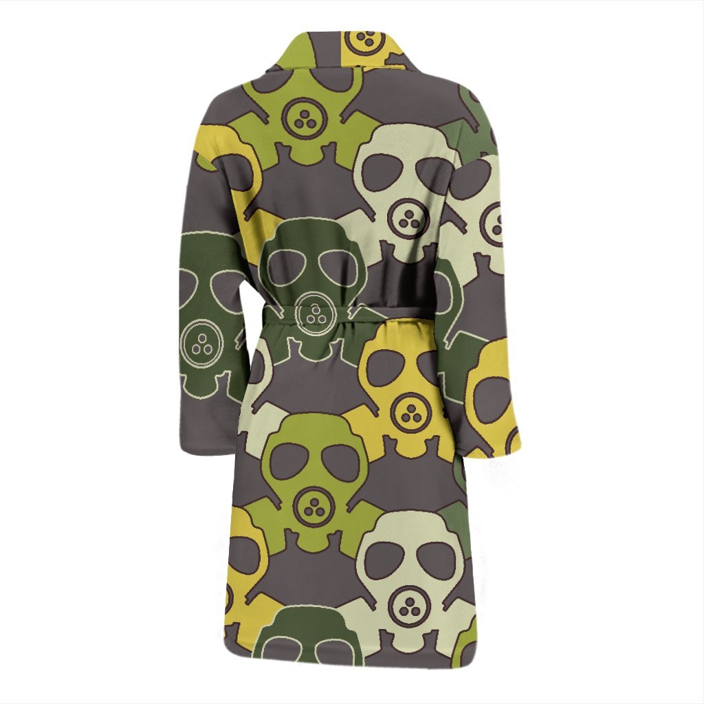 Radiation Mask Pattern Print Men Long Robe-grizzshop