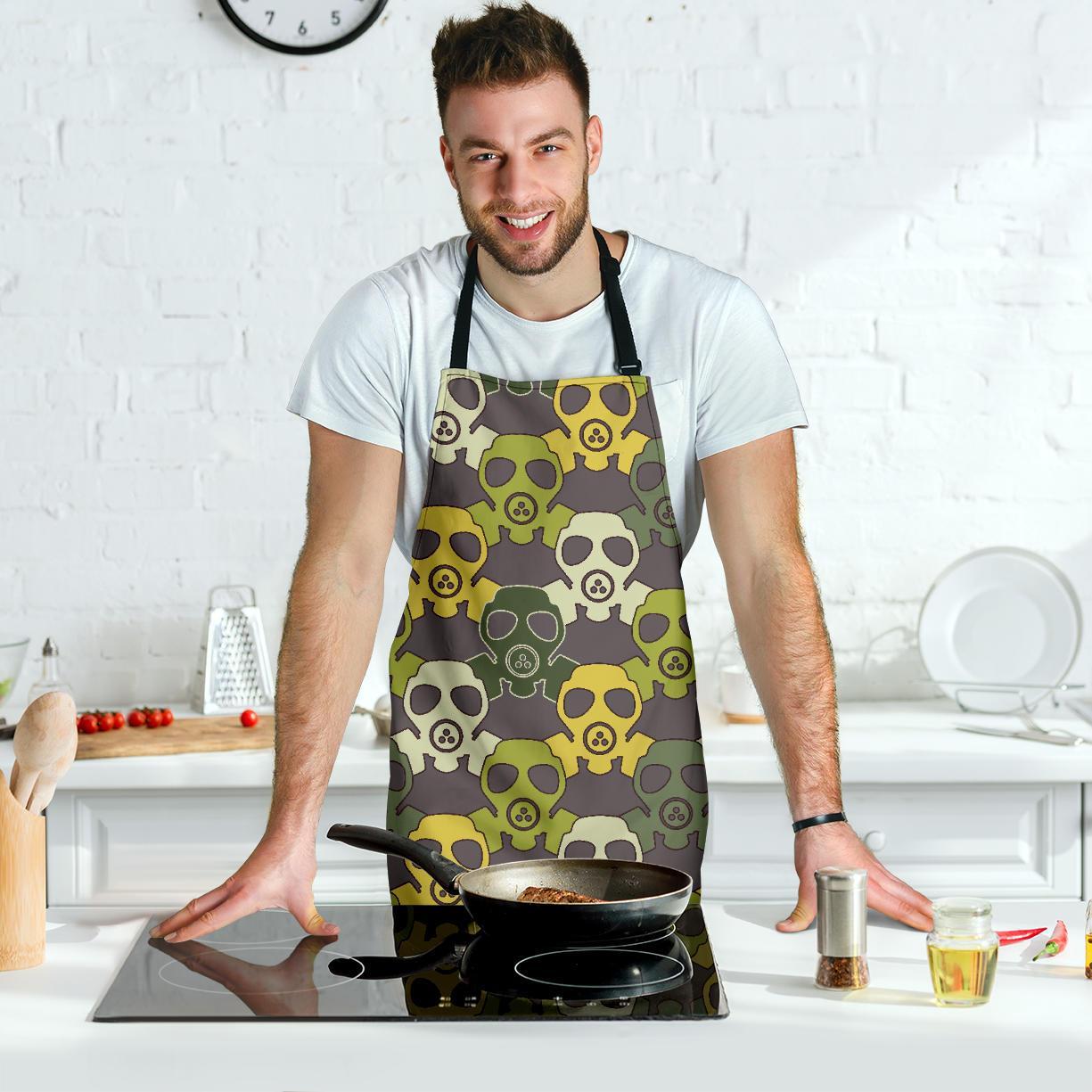 Radiation Mask Pattern Print Men's Apron-grizzshop