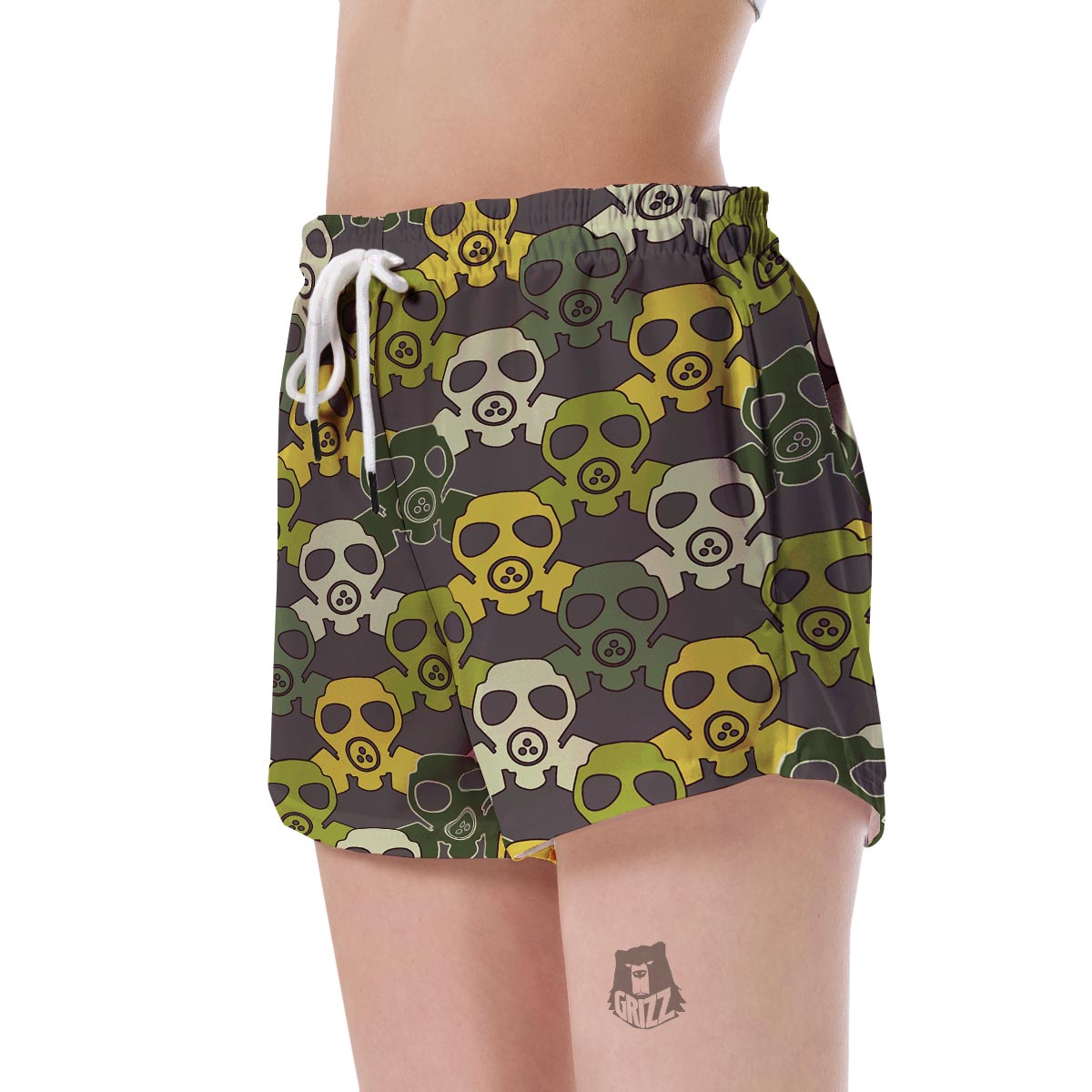 Radiation Mask Pattern Print Women's Shorts-grizzshop