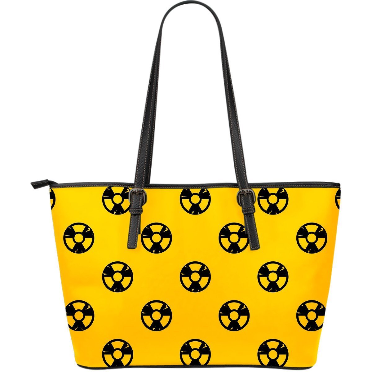 Radiation Pattern Print Leather Tote Bag-grizzshop