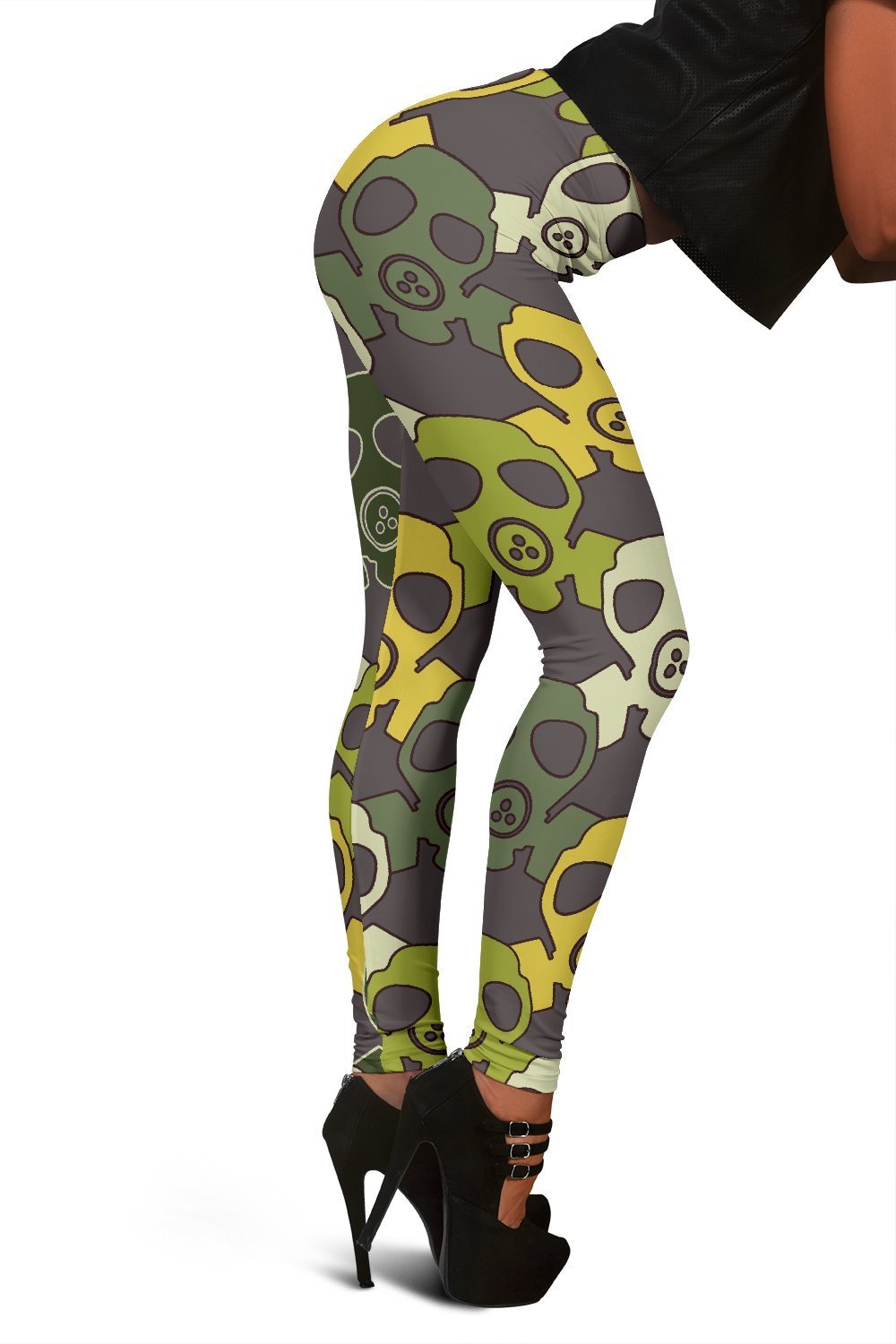 Radiation Mask Pattern Print Women Leggings-grizzshop