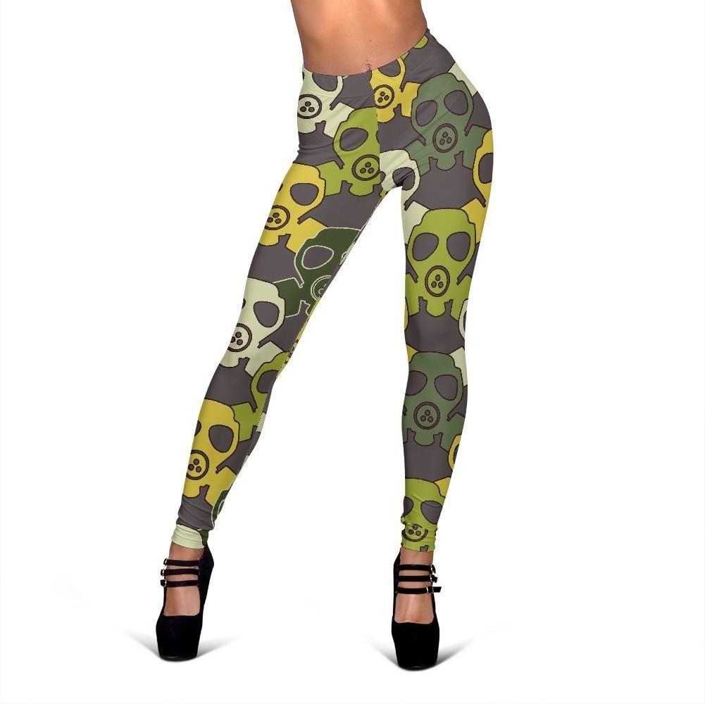 Radiation Mask Pattern Print Women Leggings-grizzshop