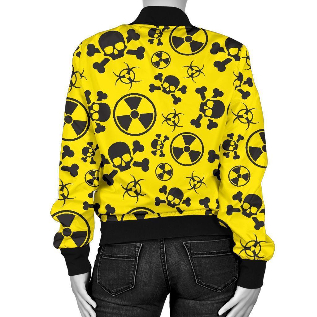 Radiation Print Pattern Women Casual Bomber Jacket-grizzshop