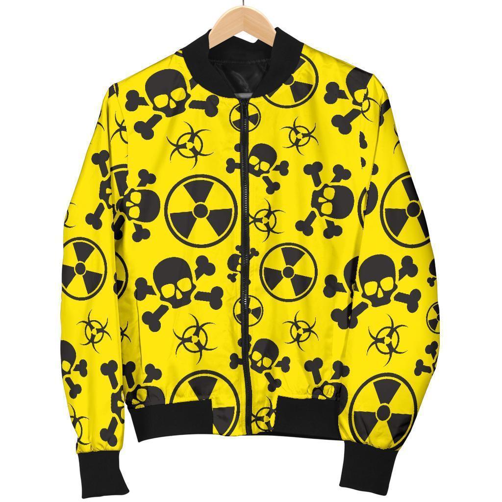 Radiation Print Pattern Women Casual Bomber Jacket-grizzshop