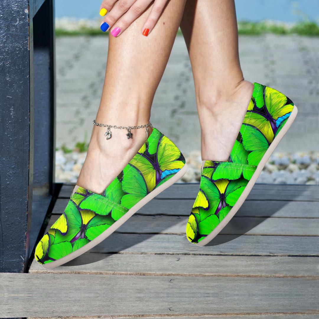 Rainbow Butterfly Print Canvas Shoes-grizzshop