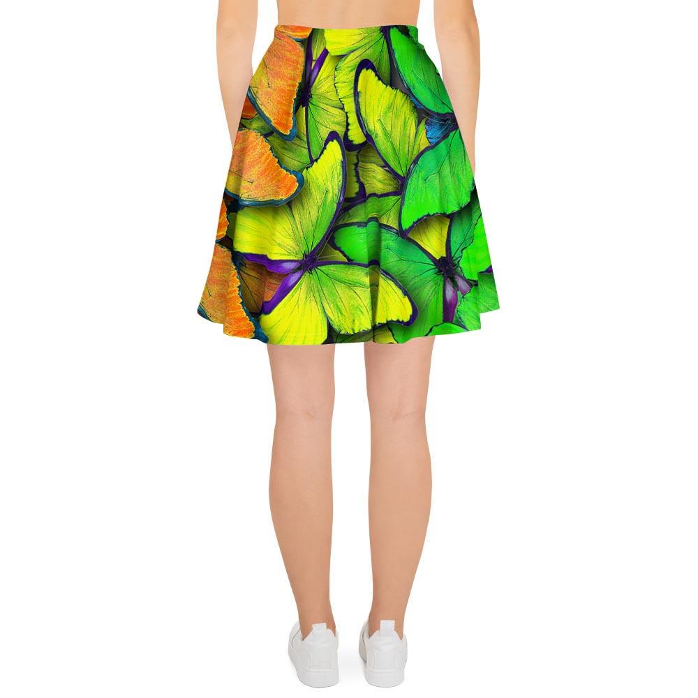 Rainbow Butterfly Print Women's Skirt-grizzshop