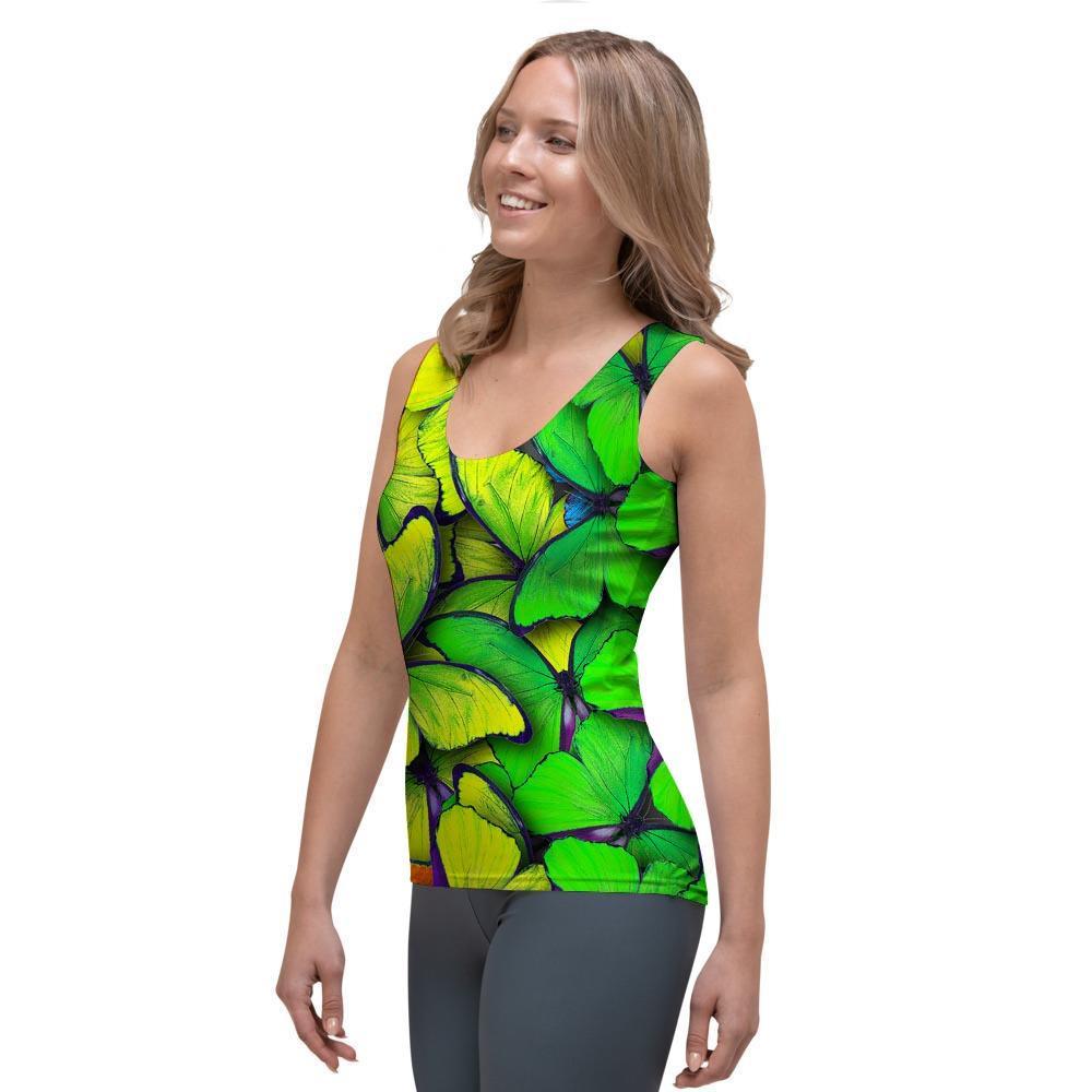 Rainbow Butterfly Print Women's Tank Top-grizzshop