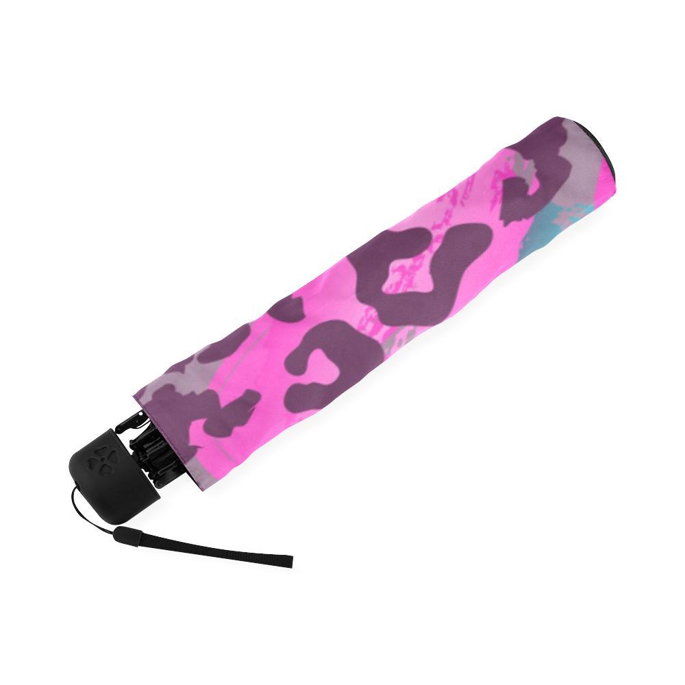 Rainbow Cheetah Leopard Pattern Print Foldable Umbrella-grizzshop