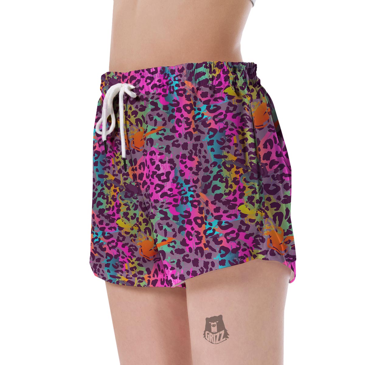 Rainbow Cheetah Leopard Pattern Print Women's Shorts-grizzshop
