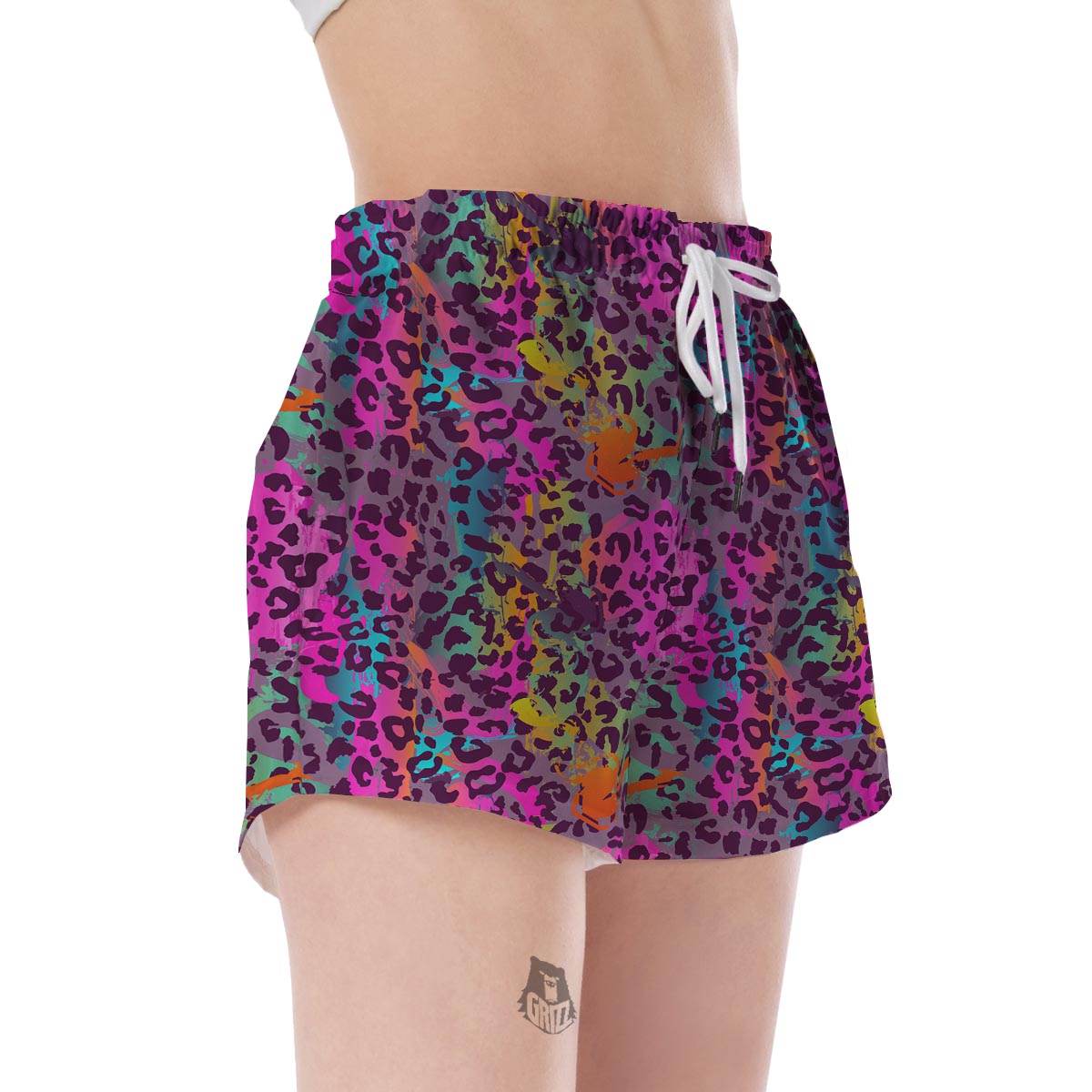 Rainbow Cheetah Leopard Pattern Print Women's Shorts-grizzshop