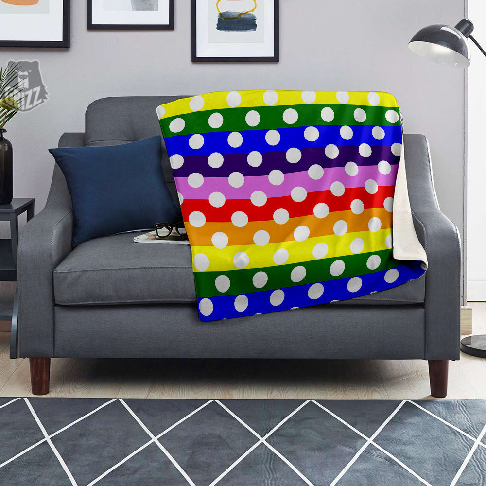Rainbow Color LGBT Polka Dot Print Pattern Blanket-grizzshop
