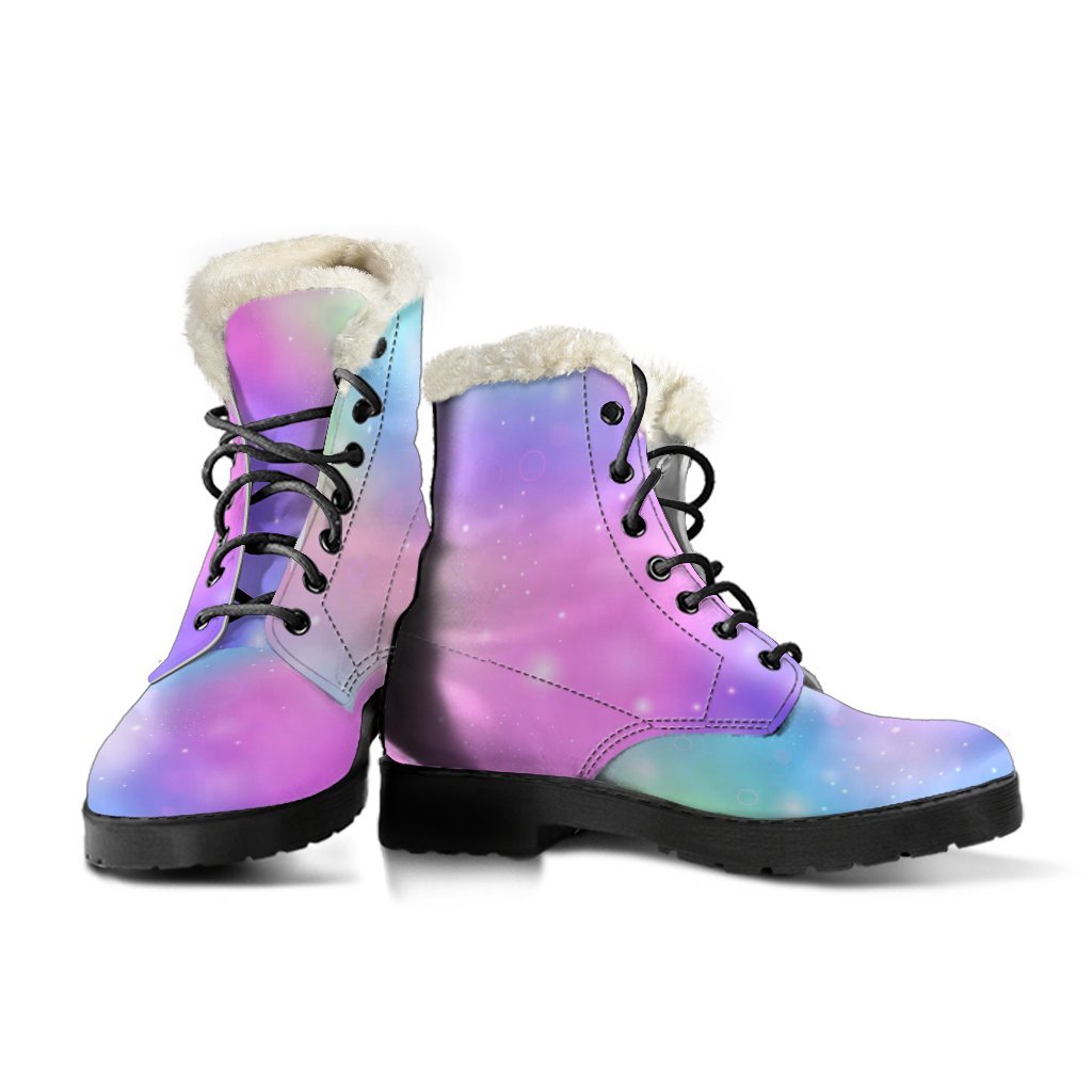 Rainbow Colorful Pattern Print Comfy Winter Boots-grizzshop