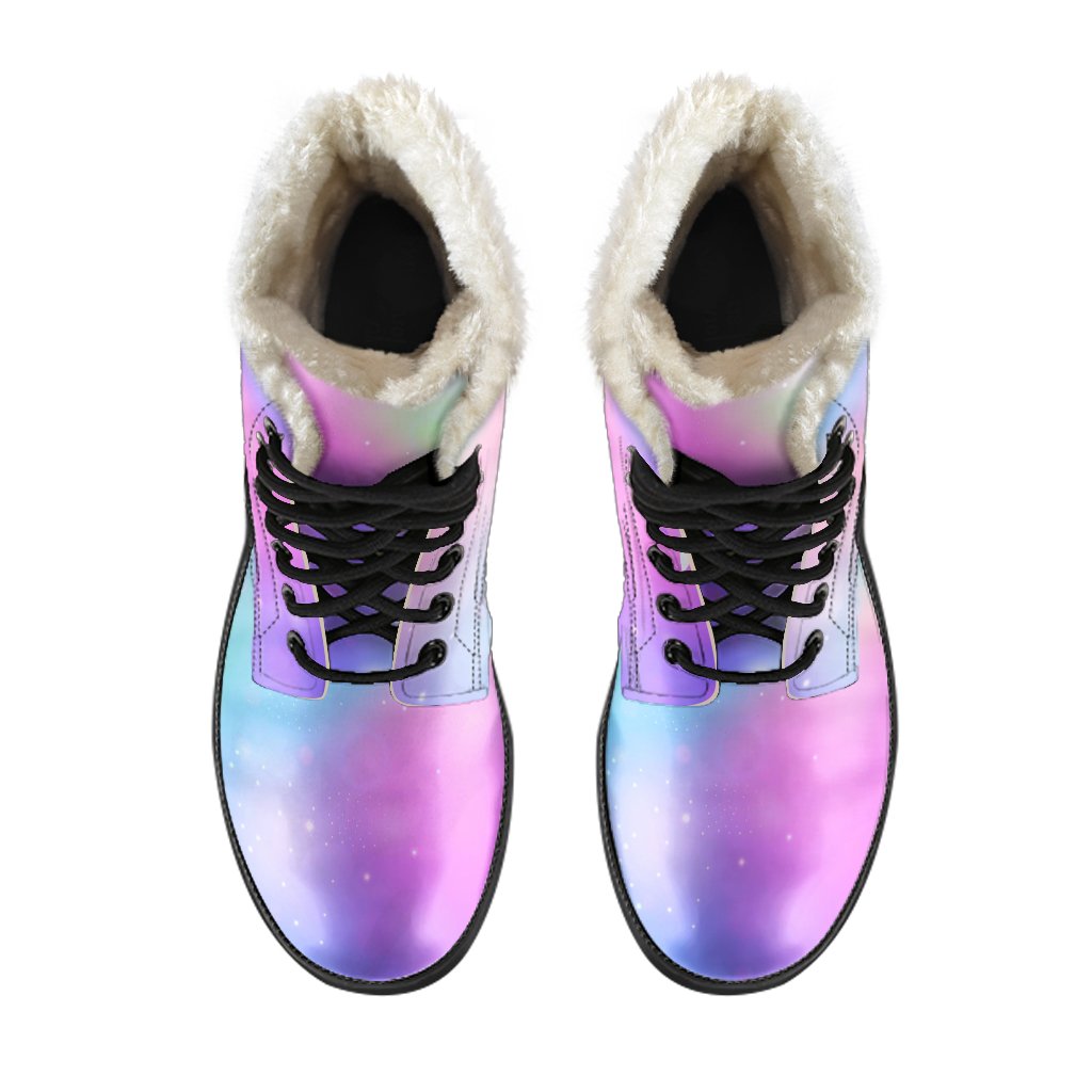 Rainbow Colorful Pattern Print Comfy Winter Boots-grizzshop