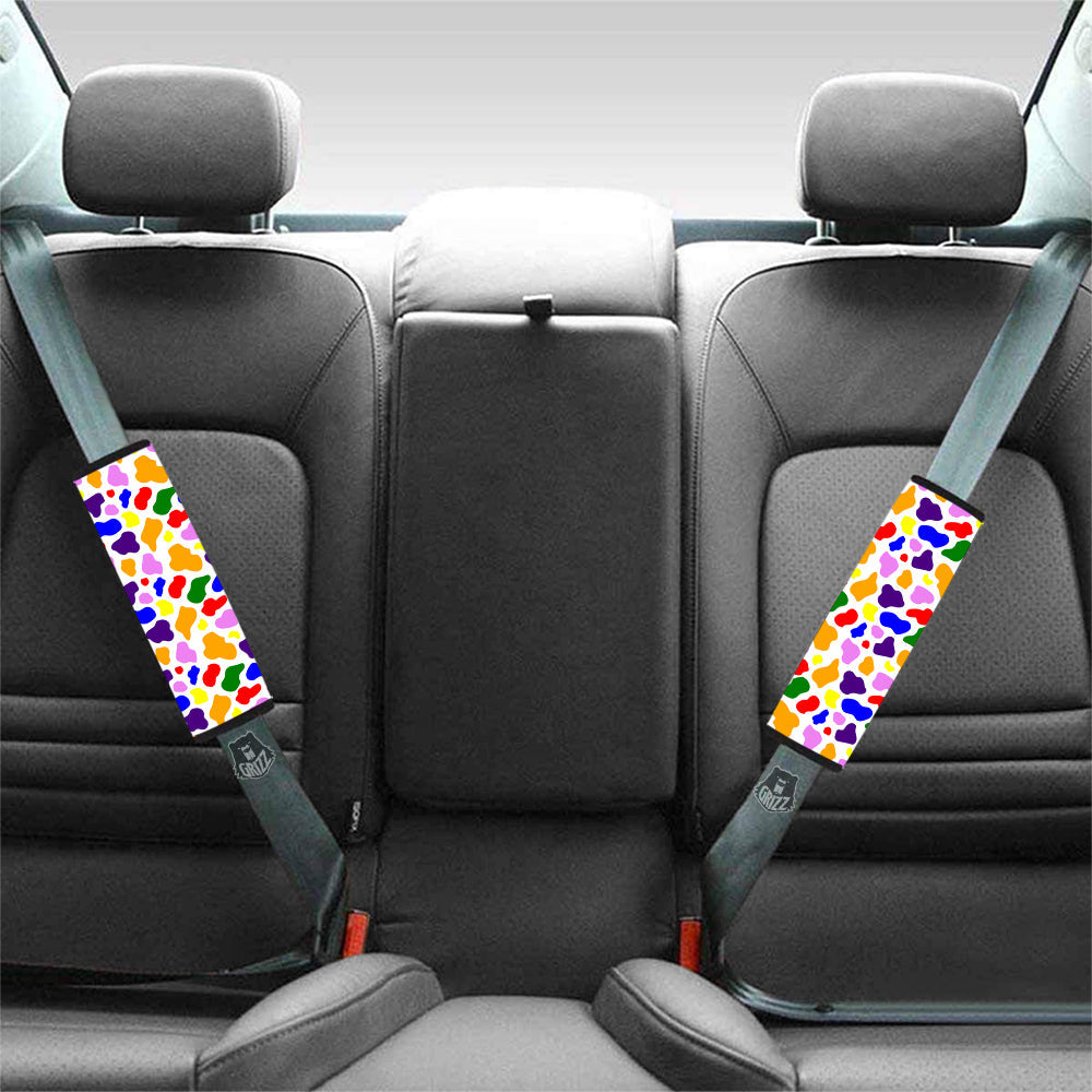 Rainbow Cow Print Pattern Car Seat Belt Cover-grizzshop