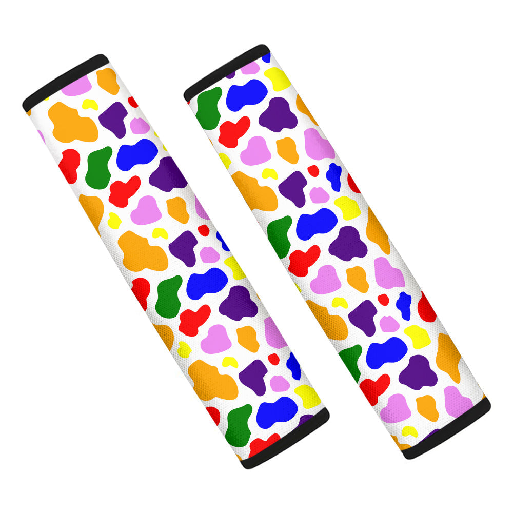 Rainbow Cow Print Pattern Car Seat Belt Cover-grizzshop