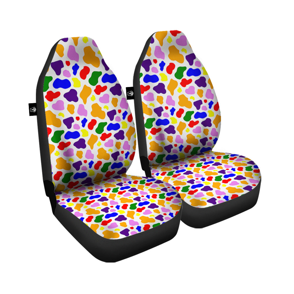 Rainbow Cow Print Pattern Car Seat Covers-grizzshop